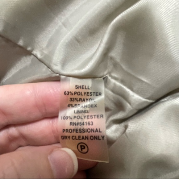 Calvin Klein Beige Button Down Belted Career Dress with Scarf Women's Size 14 - Picture 11 of 12